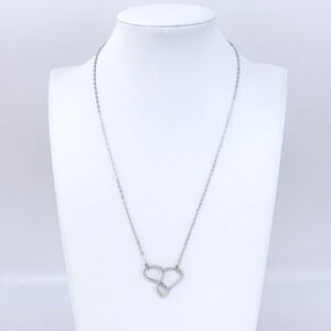 Vintage Efytal Sterling Silver 925 Interlocking Hearts Necklace 16"-18"